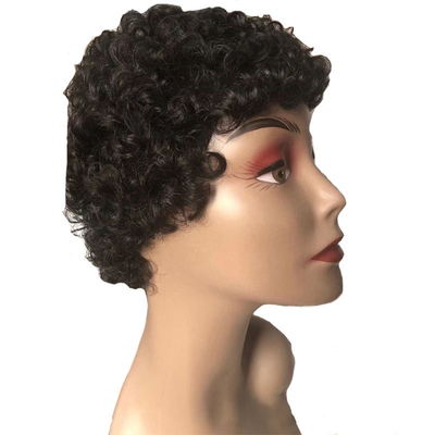 Afro Kinky Curly Curly Hair Machine fez perucas para homens cabelo brasileiro