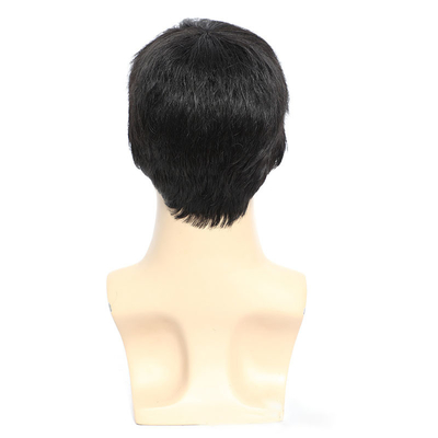 360 Natural Pre Pluck Curto Fechamento Peruca de Homem Suave e Brilhante