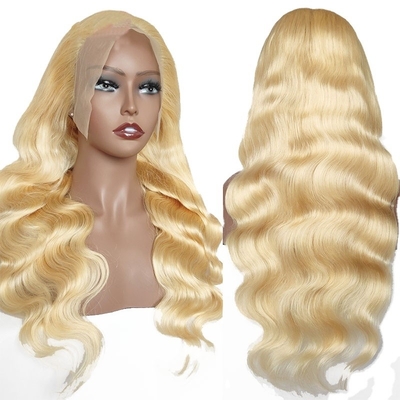 Marrom claro Cor de renda Virgem Loira Corpo realçado Ondulado encaracolado Peruca frontal de renda completa 613 HD 13x6 para mulheres
