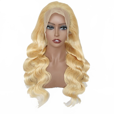 Marrom claro Cor de renda Virgem Loira Corpo realçado Ondulado encaracolado Peruca frontal de renda completa 613 HD 13x6 para mulheres