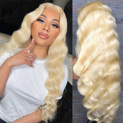 Marrom claro Cor de renda Virgem Loira Corpo realçado Ondulado encaracolado Peruca frontal de renda completa 613 HD 13x6 para mulheres