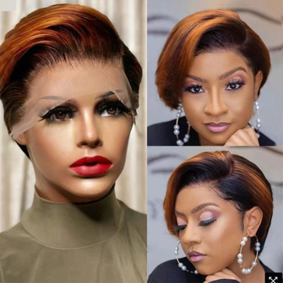 Branco claro, encaixe, cabelo humano frontal, curto, loiro, brasileiro, Bob, para mulheres com mais de 30 anos.