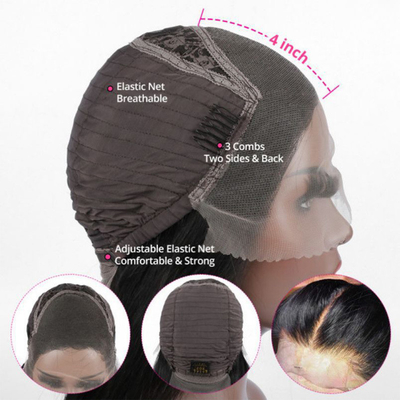 HD Suíça renda Frente mongol peruano 13x4 Afro Kinky cabelo encaracolado Peruca de cabelo humano com cabelo de bebê