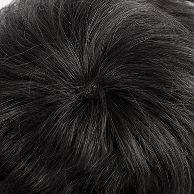 Cabelo Brasileiro Suave e Brilhante Corte Curta Cabeça Cheia Perucas Negras Masculinas Com Capa Natural