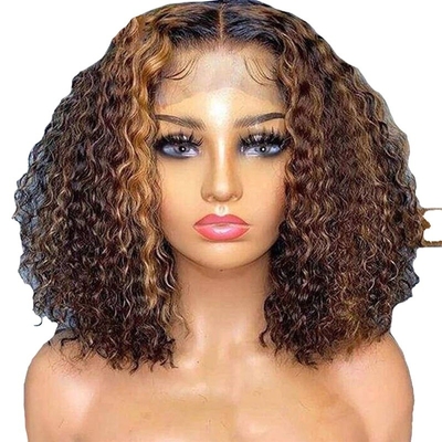 8 polegadas HD Lança Frente Peruanas Ondas de Água Curto Corte Toca Bob Cabeleira Recortada Perucas de Cabelo Humano