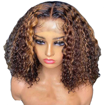 8 polegadas HD Lança Frente Peruanas Ondas de Água Curto Corte Toca Bob Cabeleira Recortada Perucas de Cabelo Humano