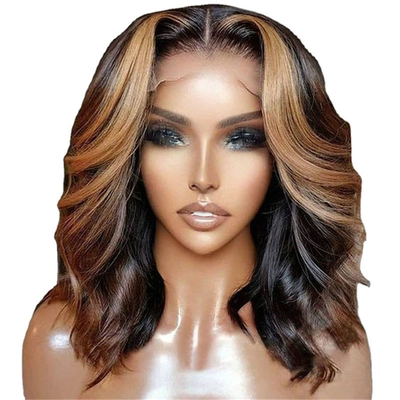 8 polegadas HD Lança Frente Peruanas Ondas de Água Curto Corte Toca Bob Cabeleira Recortada Perucas de Cabelo Humano