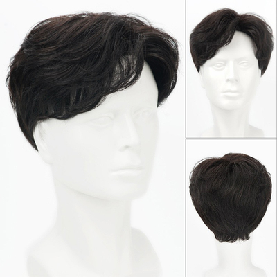 100% cabelo humano cabeça cheia vietnam preto corte muito curto cabelo indiano perucas para homens asiáticos