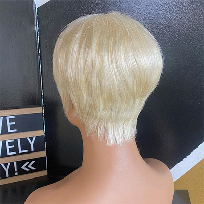 250g-450g Cabeleira humana natural sem cola Cabelo de fada cortado em ossos curtos Perucas retas para mulheres brancas
