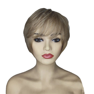 250g-450g Cabeleira humana natural sem cola Cabelo de fada cortado em ossos curtos Perucas retas para mulheres brancas