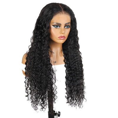 100% cabelo humano Full HD renda bob perucas onda de água para cabelo brasileiro em marrom escuro