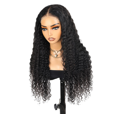 100% cabelo humano Full HD renda bob perucas onda de água para cabelo brasileiro em marrom escuro