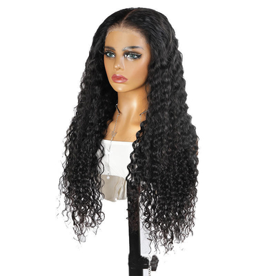 100% cabelo humano Full HD renda bob perucas onda de água para cabelo brasileiro em marrom escuro