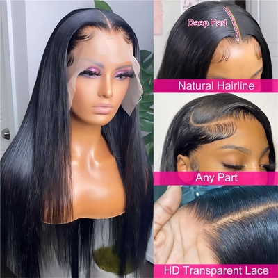 360 Full 13x6 Hd Lace Frente de Cabelos Virgens Perucas 100% de Cabelos Humanos Naturais Com Frontais