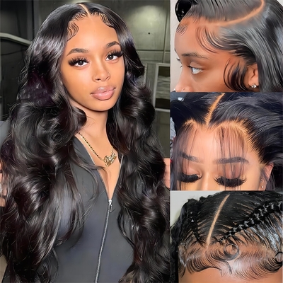 360 Full 13x6 Hd Lace Frente de Cabelos Virgens Perucas 100% de Cabelos Humanos Naturais Com Frontais