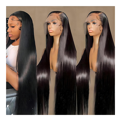Full HD renda frontal cabelo humano frontal perucas pré-plucked com material base de renda suíça