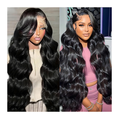 Cabelo Virgem Peruca frontal com aberturas de renda suíça e cabelo indiano bruto