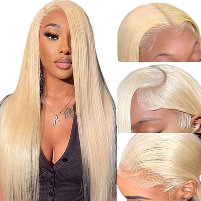 Cabelo Chinês 613 Loiro 13X6 Hd Full Lace Frontal Raw Cabelo Humano Peruca Com Cabelo de Bebê