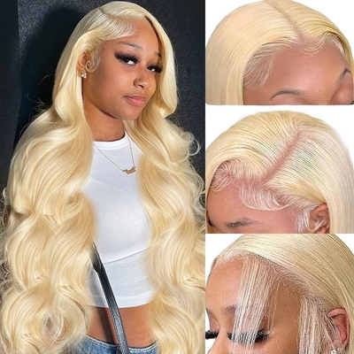 Cabelo Chinês 613 Loiro 13X6 Hd Full Lace Frontal Raw Cabelo Humano Peruca Com Cabelo de Bebê