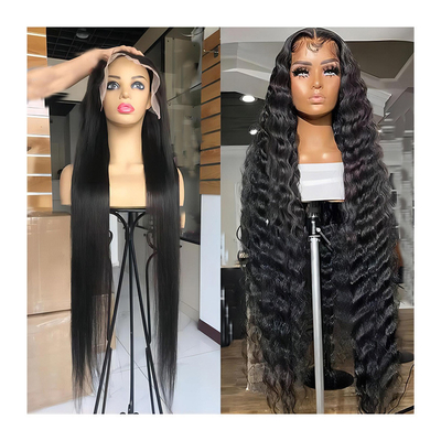 30 polegadas de água onda profunda corpo onda 4x4 Hd transparente renda frontal cabelo humano bruto peruca para mulheres negras
