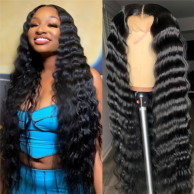 30 polegadas de água onda profunda corpo onda 4x4 Hd transparente renda frontal cabelo humano bruto peruca para mulheres negras