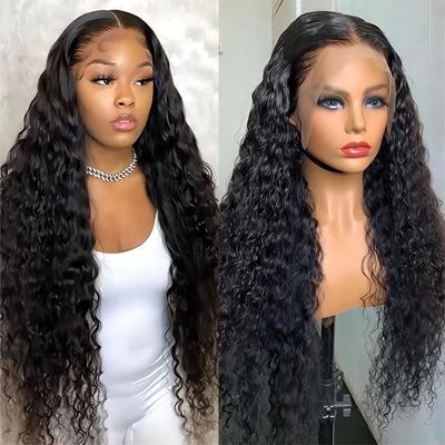 30 polegadas de água onda profunda corpo onda 4x4 Hd transparente renda frontal cabelo humano bruto peruca para mulheres negras
