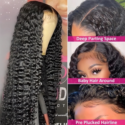 30 polegadas de água onda profunda corpo onda 4x4 Hd transparente renda frontal cabelo humano bruto peruca para mulheres negras