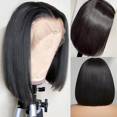 Cabelo Brasileiro Curto Bob Transparente Bob Perucas Hd renda Frente Cabelo Humano Perucas 8-14 polegadas