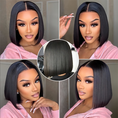 Cabelo Brasileiro Curto Bob Transparente Bob Perucas Hd renda Frente Cabelo Humano Perucas 8-14 polegadas