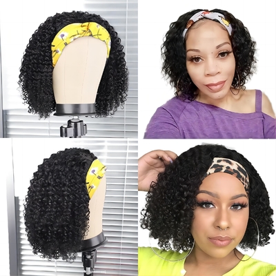 Peruca de renda Tipo Nenhuma Peruca de renda 100% de cabelo humano Faixa de cabeça cutícula alinhada Peruca de cabelo bruto