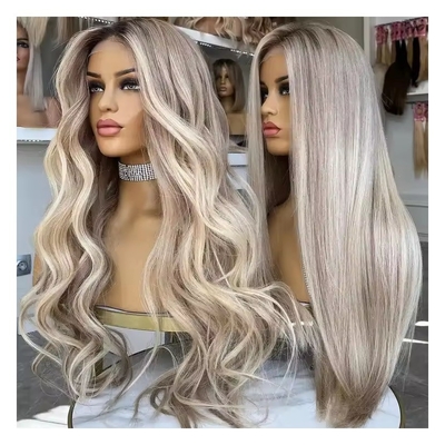 Cabelo Europeu Cabelo Humano Perucas com Frontal 180% Densidade HD renda Frente e corpo onda
